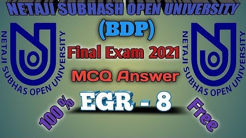 NSOU BDP Final Exam Answer 2021 EGR -8 Final Exam Answer