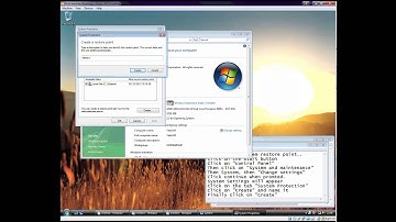 Using System Restore on Windows Vista