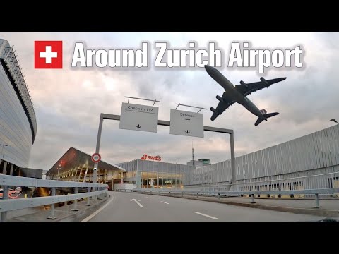 Around Zurich Airport (4K) ✈️ – Driving in Switzerland