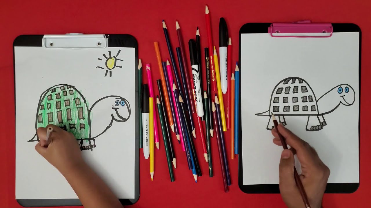 How to draw a Turtle for young artists - YouTube