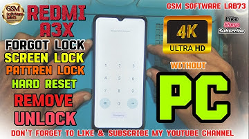Redmi A3X Hard Reset || Remove Screen Lock || Redmi A3X Wipe Data/Pattern Unlock Without PC