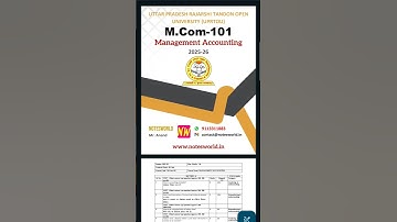 UPRTOU MCOM-101 Solved Assignment English Medium 2025-26 #uprtou #uprtou_prayagraj #solvedassignment