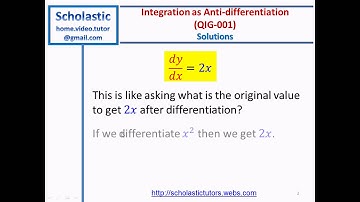 Integration as Anti-differentiation - Example 1