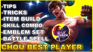 PRO CHOU TUTORIAL GAMEPLAY  2021 FREESTYLE | Pro Guide | Tips & Tricks Mobile Legends