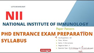 NII PhD Entrance exam Syllabus| Preparation tip| Shortlisted| National Institute of Immunology