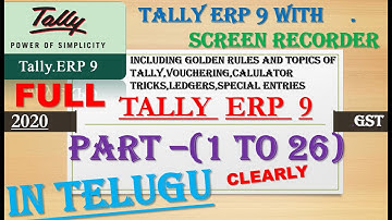 Tally ERP 9 FULL COURSE IN TELUGU Free Tally full tutorials in telugu gst in telugu complete tally