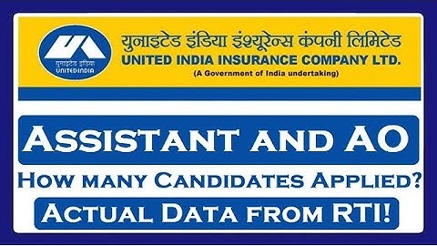 UIICL Assistant and AO RTI Data of Number of Applications!