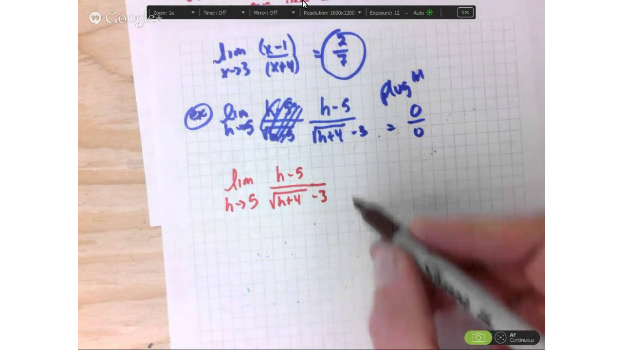 Calculus 2.5 Evaluating LImits Algebraically - YouTube