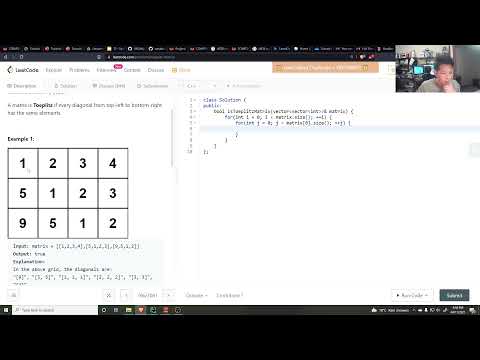 766.  Toeplitz Matrix - Daily Leetcode (Day 58)