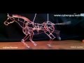 Cyberhorse mechanical kinetic horse copper wire sculpture art