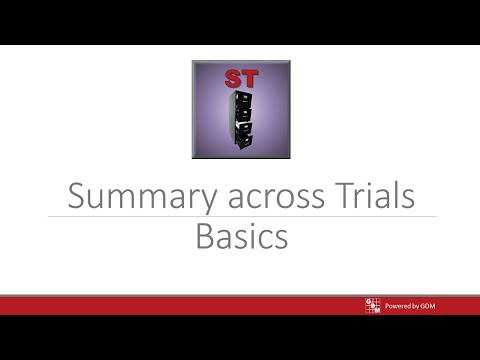 ARM Software Webinar - Summary across Trials (ST) Basics