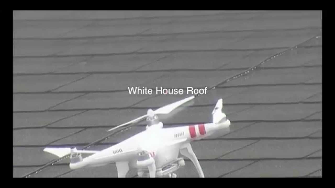 DJI drone on white house roof captured by security camera YouTube
