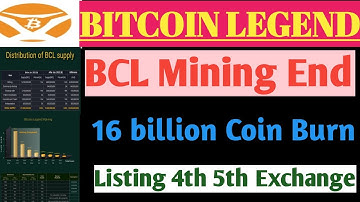 Bitcoin legend big update/ BCL mining session end In 2024/BCL Listing on 5 big exchanges/ price Boom
