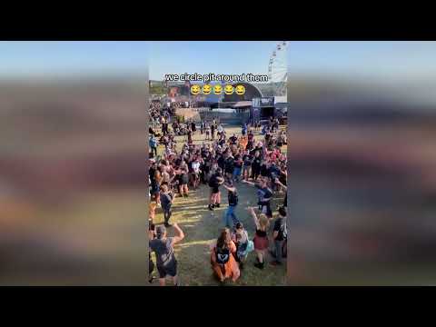 Romantic video shows Download Festival goers create circle pit around couple after wedding proposal