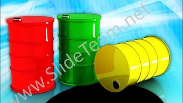 Three Oil Barrels Metallic Industry Petroleum PowerPoint Templates ppt Themes 0912 Slides Backgrounds