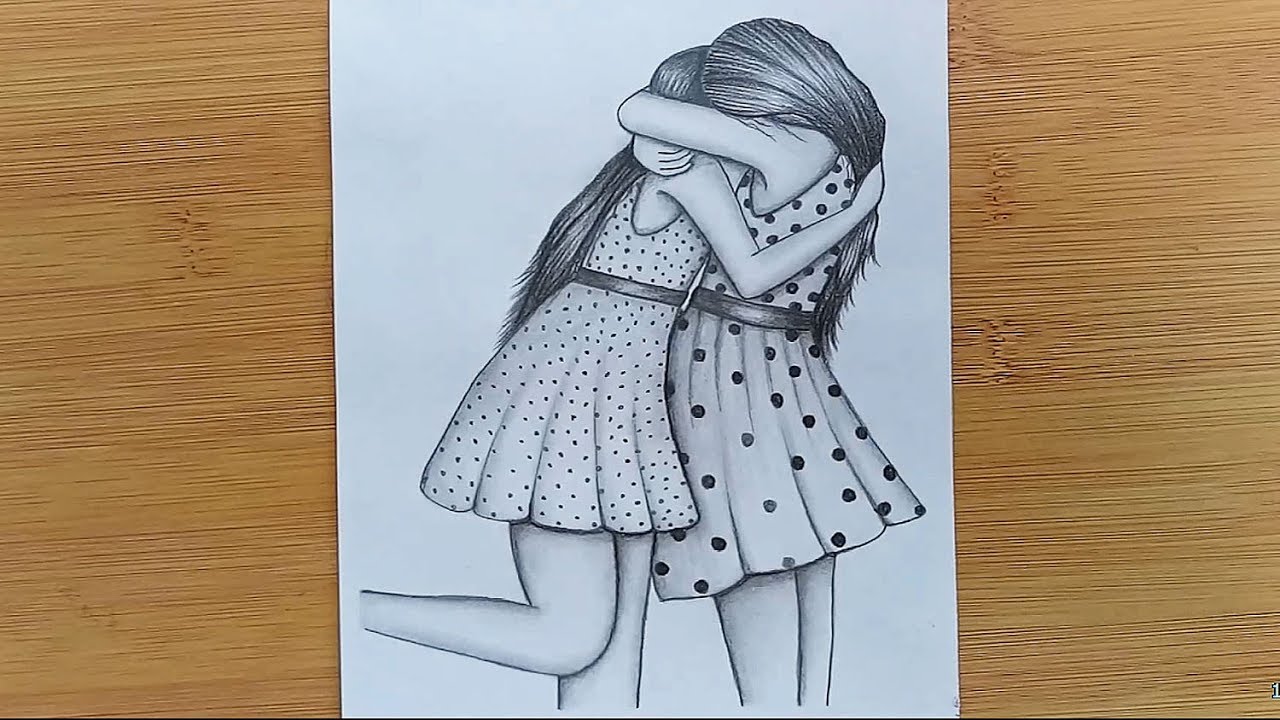 Friendship Day Drawing || How to Draw A Best Friends || Beautiful Girl Pencil  Sketch Drawing ( Bestie) | In this step by step drawing tutorial, I have  drawn two best friends.