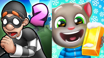 Robbery Bob 2 vs Talking Tom Gold Run New Update Gameplay Android,ios Part 30