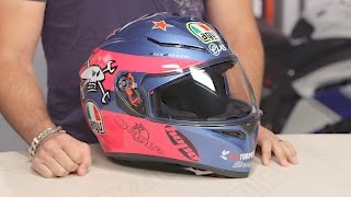 AGV K-3 SV Guy Martin MS ヘルメット ピンク ブルー-