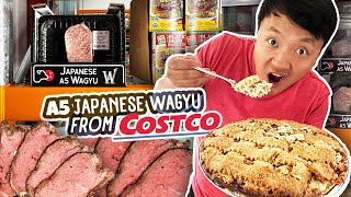 Trying A5 Japanese Wagyu From COSTCO & Biggest CHICKEN POT PIE EVER!