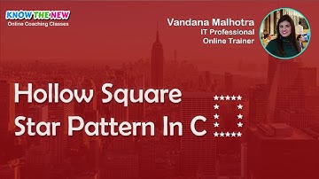 Hollow Square or Rectangle Star Pattern  In C - C Programming Course For Beginners in Hindi