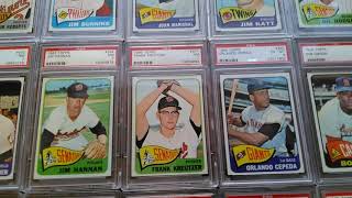 1965 PSA graded baseball card showcase