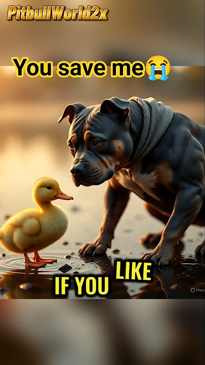dog save duck |  Duck save by pitbull #shorts #youtubeshorts