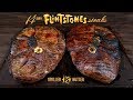 110 Oz GIANT STEAKS, Grilled vs Butter Poached, Flintstone Steak | GugaFoods