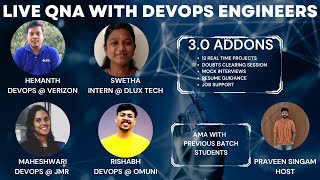 LIVE QNA WITH DEVOPS ENGINEERS || PLACEMENTS DATA OF BATCH 1.0/2.0 REVEALED