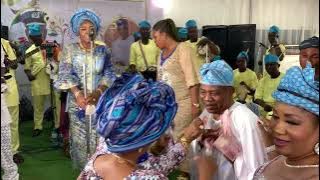 QUEEN SALAWA ABENI SINGS AS HER HUSBAND, COMPTROLLER AGBOLADE ADAHUNSE DANCES AT HIS BIRTHDAY