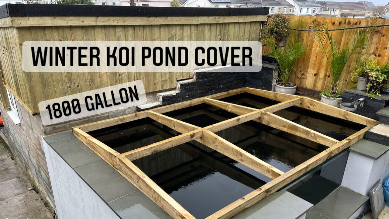 New 1800 gallon koi pond winter cover YouTube