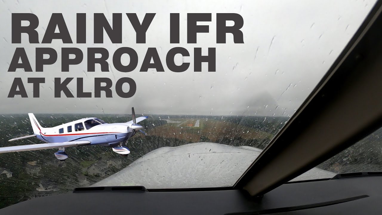 Piper 6X Rainy IFR Approach at KLRO
