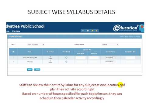 Syllabus Mapping, Lesson Planning & Daily Activity Report