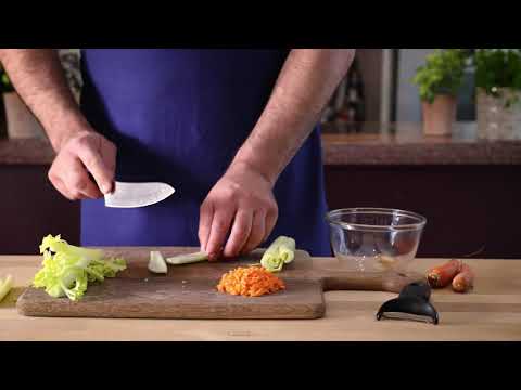 How to chop celery and carrots for a soffritto