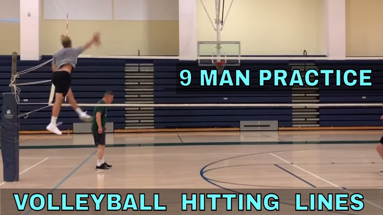 Practice Hitting Lines (7/2/19) 9 Man Volleyball YouTube