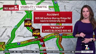I-805 backed up due to fatal crash | NBC 7 San Diego