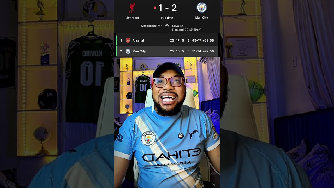 MANCHESTER CITY MAINTAIN 6 POINT LIVERPOOL 1-2 MANCHESTER CITYl  