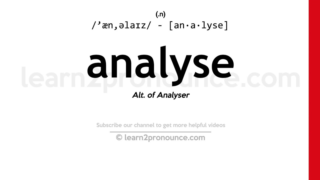 How to Pronounce Analyses 