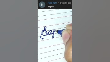 Sapna - Beautiful name in Cursive writing | Cursive writing for beginners | #shorts