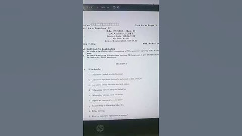 Ptu # data structure# bca 3 rd  question paper# 2023# shorts#