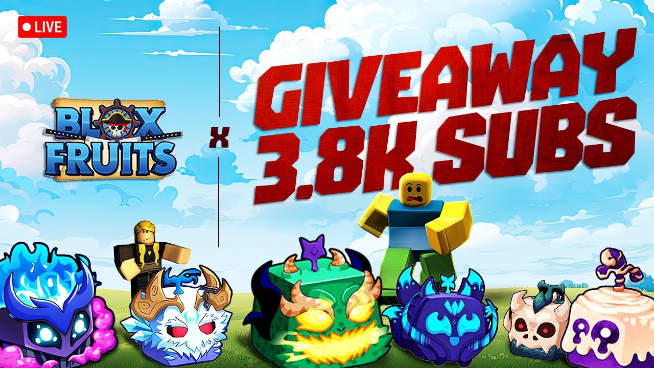 🎉 LIVE: 3.8K Subs Special Giveaway | Free Blox Fruits Spin Event 🔥 ...