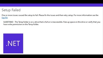 Fix Microsoft.Net Error 0x80070660 The Temp Folder Is On A Drive That Is Full Or Is Inaccessible