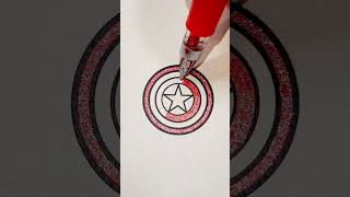 Drawing of Captain America's shield 🛡️ | How to draw shield | Drawing Avengers #shorts