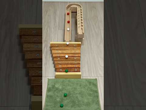 Comfortable Marble Run ASMR | xylophone and green, white, red marbles