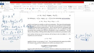 Nonlinear regression model