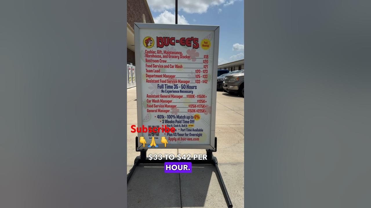 Bucee’s Pay scale in texas youtube youtubeshorts ytshort viral