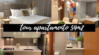 Tour por um apartamento de 54m2 | apartamento pequeno decorado