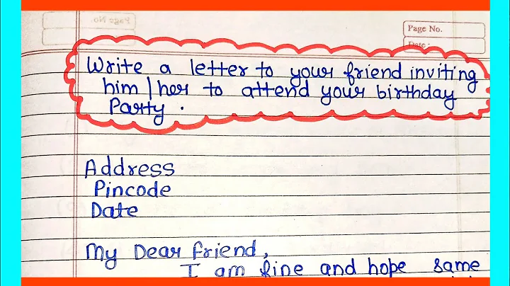 Write a letter to your friend inviting her to a birthday party #letter #invitationletter