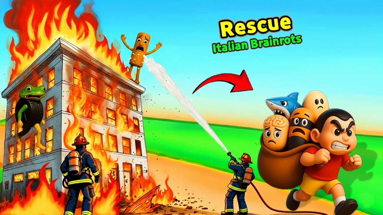 Shinchan Try to Rescue Italian Brainrots From a Fire!!🧑🏽‍🚒🏢 | Roblox tamil | Gta5 tamil | SR GamingX