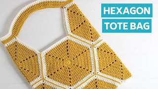 CROCHET: Crochet Hexagon Tote Bag, How to Crochet Hexagon Tote by Winding Road Crochet