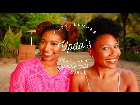 Easy Summer Updo's featuring Aunt Jackie's Coils & Curls